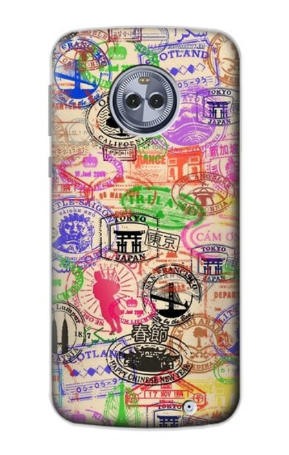 S3904 Travel Stamps Funda Carcasa Case para Motorola Moto X4