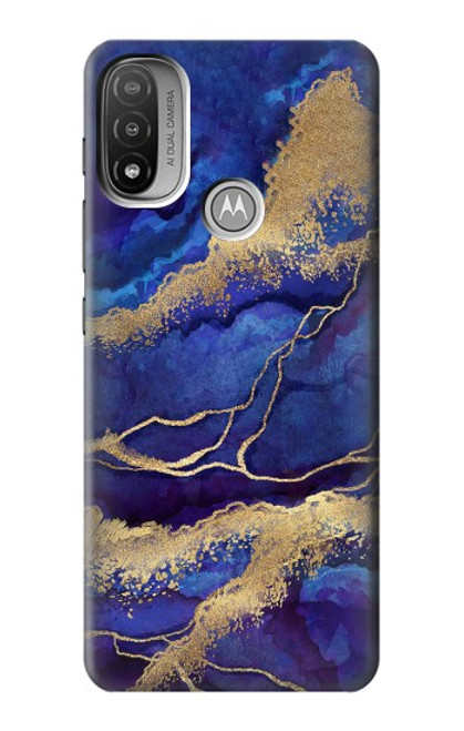 S3906 Navy Blue Purple Marble Funda Carcasa Case para Motorola Moto E20,E30,E40