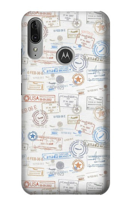 S3903 Travel Stamps Funda Carcasa Case para Motorola Moto E6 Plus, Moto E6s