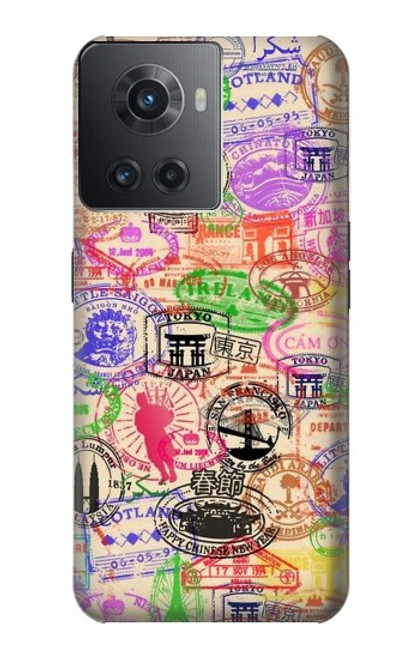 S3904 Travel Stamps Funda Carcasa Case para OnePlus 10R