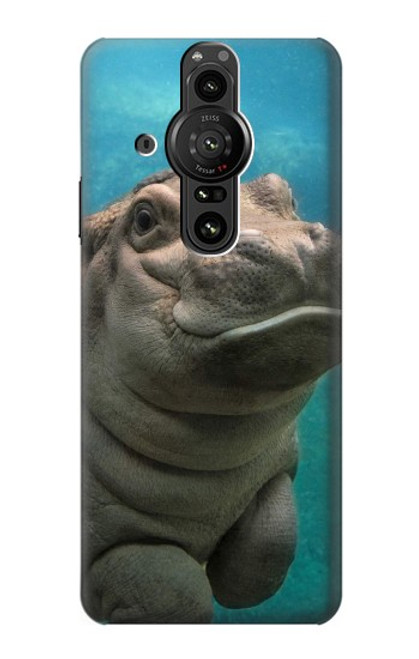 S3871 Cute Baby Hippo Hippopotamus Funda Carcasa Case para Sony Xperia Pro-I