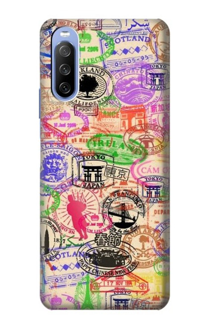 S3904 Travel Stamps Funda Carcasa Case para Sony Xperia 10 III Lite