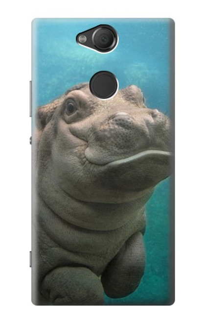 S3871 Cute Baby Hippo Hippopotamus Funda Carcasa Case para Sony Xperia XA2
