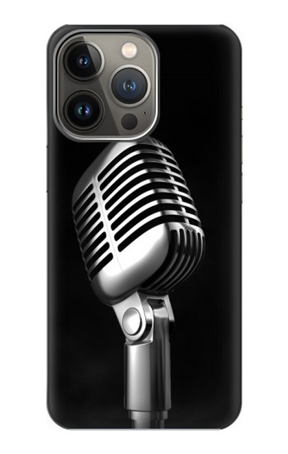 S1672 Retro Microphone Jazz Music Funda Carcasa Case para iPhone 14 Pro