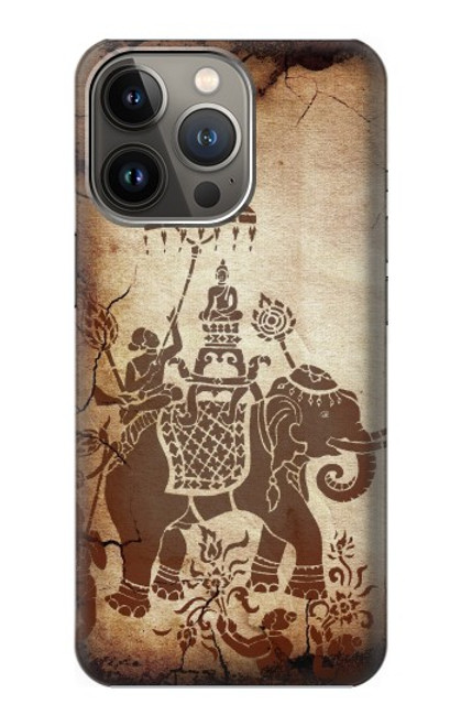 S2102 Thai Art Buddha on Elephant Funda Carcasa Case para iPhone 14 Pro