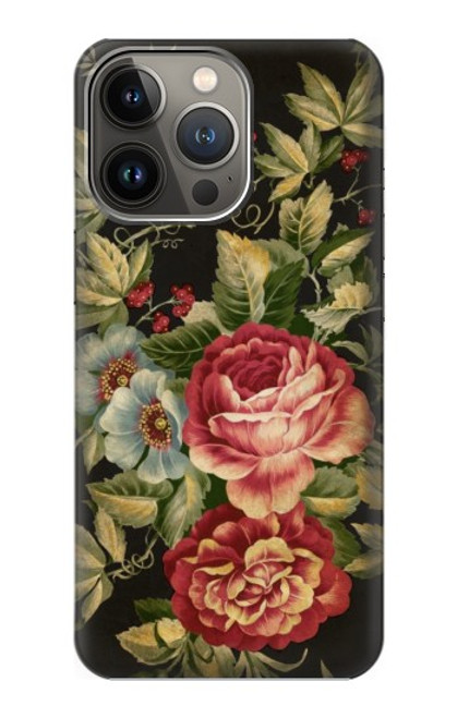 S3013 Vintage Antique Roses Funda Carcasa Case para iPhone 14 Pro