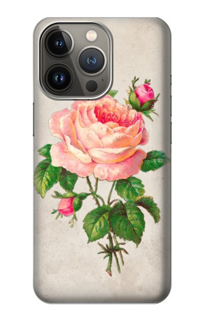 S3079 Vintage Pink Rose Funda Carcasa Case para iPhone 14 Pro