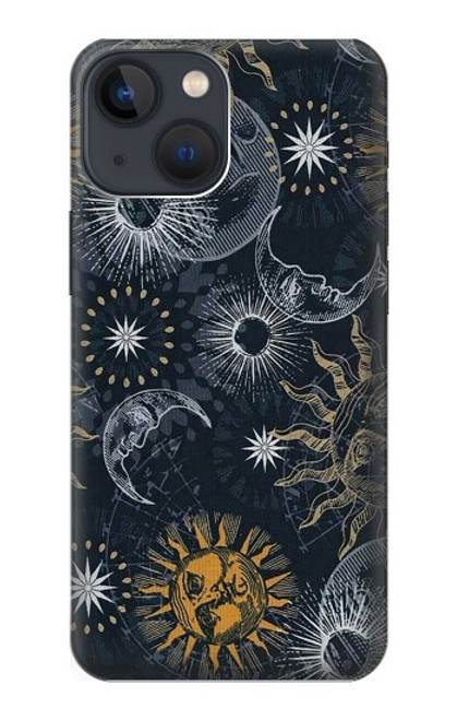 S3702 Moon and Sun Funda Carcasa Case para iPhone 14 Plus