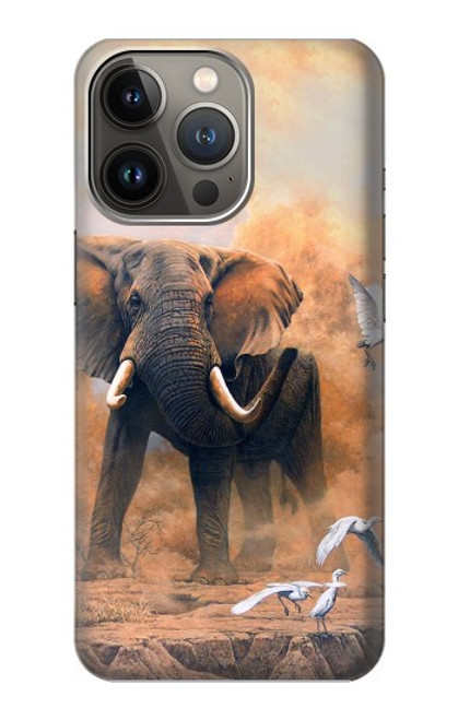 S1292 Dusty Elephant Egrets Funda Carcasa Case para iPhone 14 Pro Max