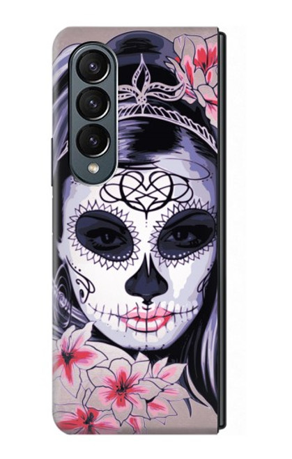 S3821 Sugar Skull Steam Punk Girl Gothic Funda Carcasa Case para Samsung Galaxy Z Fold 4