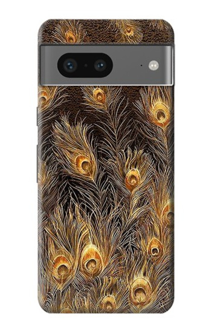 S3691 Gold Peacock Feather Funda Carcasa Case para Google Pixel 7