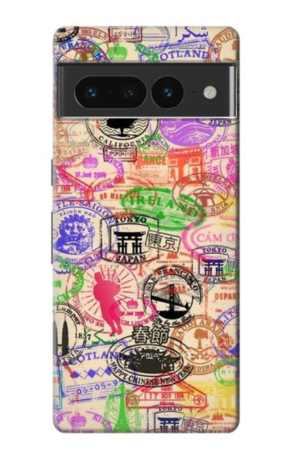 S3904 Travel Stamps Funda Carcasa Case para Google Pixel 7 Pro