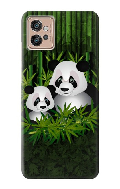 S2441 Panda Family Bamboo Forest Funda Carcasa Case para Motorola Moto G32