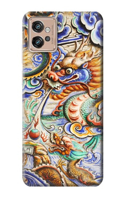 S2584 Traditional Chinese Dragon Art Funda Carcasa Case para Motorola Moto G32
