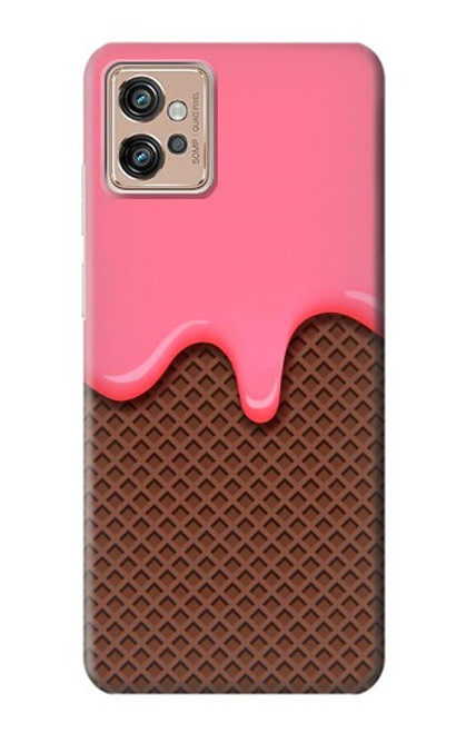 S3754 Strawberry Ice Cream Cone Funda Carcasa Case para Motorola Moto G32
