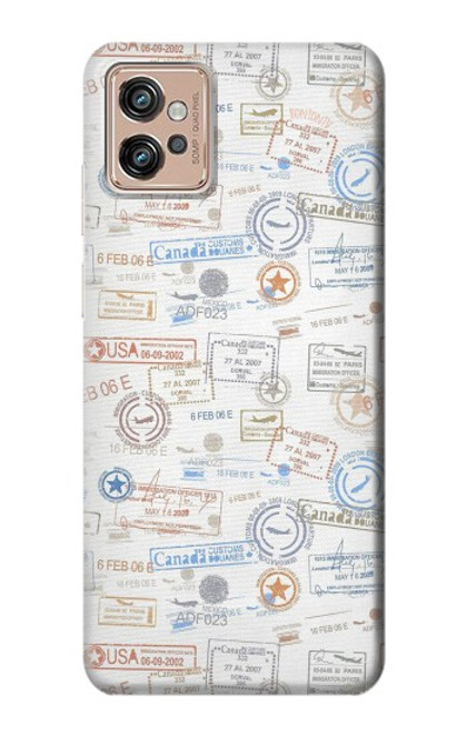 S3903 Travel Stamps Funda Carcasa Case para Motorola Moto G32