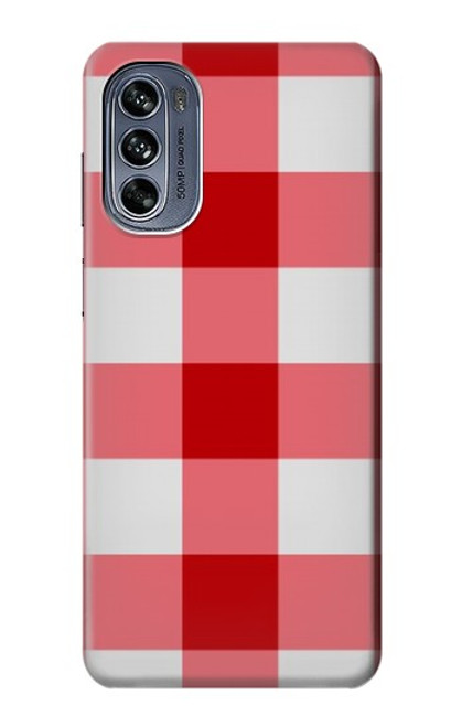 S3535 Red Gingham Funda Carcasa Case para Motorola Moto G62 5G