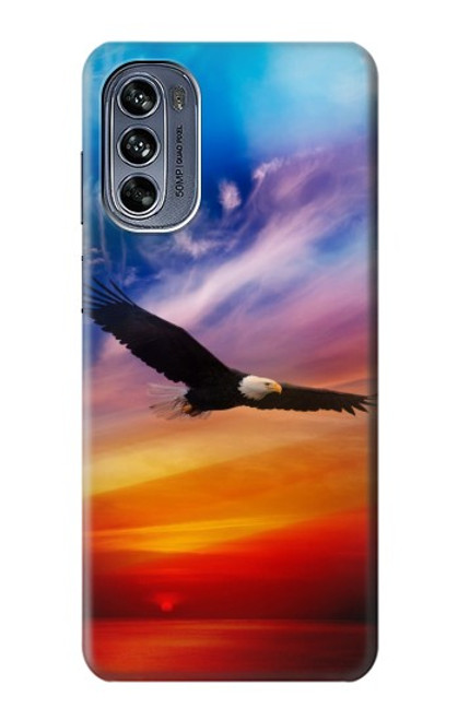 S3841 Bald Eagle Flying Colorful Sky Funda Carcasa Case para Motorola Moto G62 5G