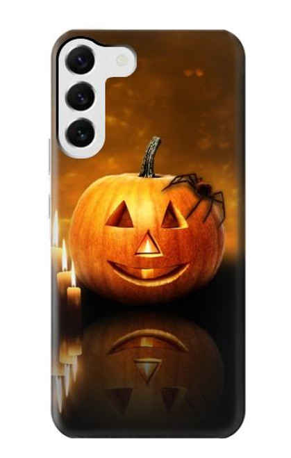 S1083 Pumpkin Spider Candles Halloween Funda Carcasa Case para Samsung Galaxy S23 Plus