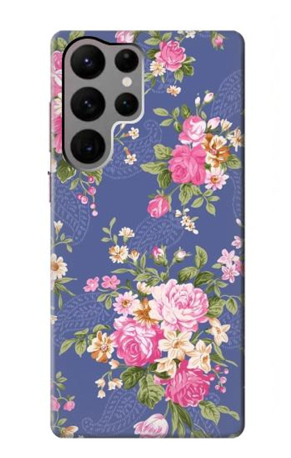 S3265 Vintage Flower Pattern Funda Carcasa Case para Samsung Galaxy S23 Ultra