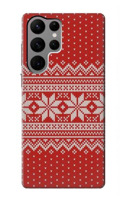 S3384 Winter Seamless Knitting Pattern Funda Carcasa Case para Samsung Galaxy S23 Ultra