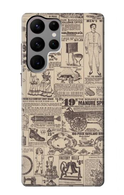 S3819 Retro Vintage Paper Funda Carcasa Case para Samsung Galaxy S23 Ultra