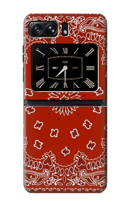 S3355 Bandana Red Pattern Funda Carcasa Case para Motorola Moto Razr 2022
