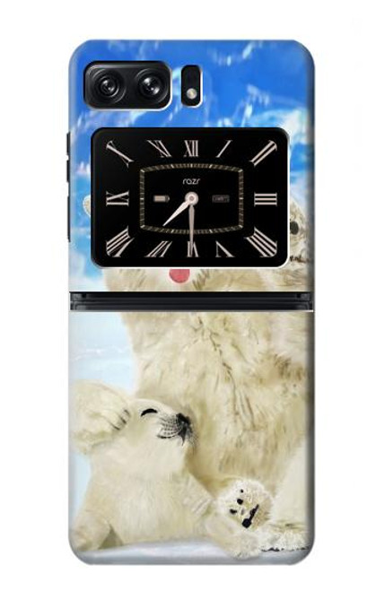 S3794 Arctic Polar Bear and Seal Paint Funda Carcasa Case para Motorola Moto Razr 2022