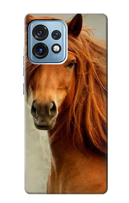 S1595 Beautiful Brown Horse Funda Carcasa Case para Motorola Edge+ (2023), X40, X40 Pro, Edge 40 Pro