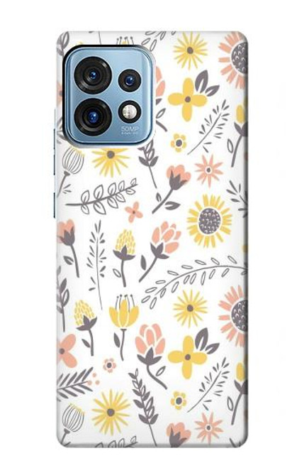 S2354 Pastel Flowers Pattern Funda Carcasa Case para Motorola Edge+ (2023), X40, X40 Pro, Edge 40 Pro