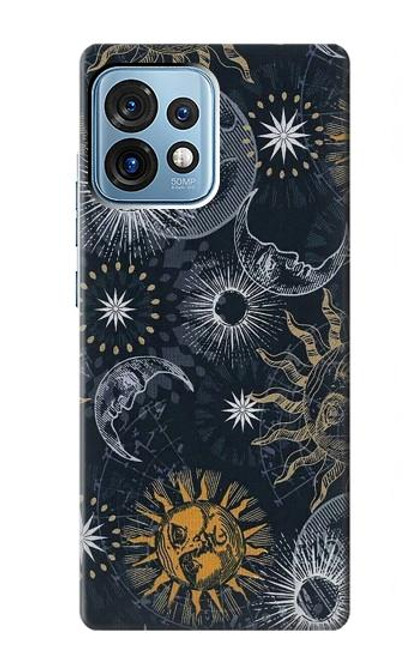 S3702 Moon and Sun Funda Carcasa Case para Motorola Edge+ (2023), X40, X40 Pro, Edge 40 Pro