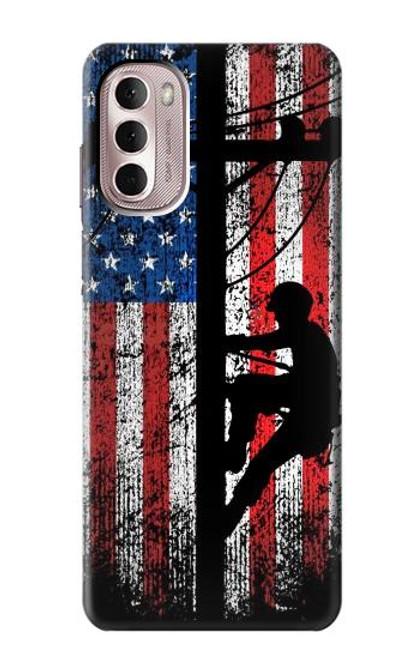 S3803 Electrician Lineman American Flag Funda Carcasa Case para Motorola Moto G Stylus 4G (2022)