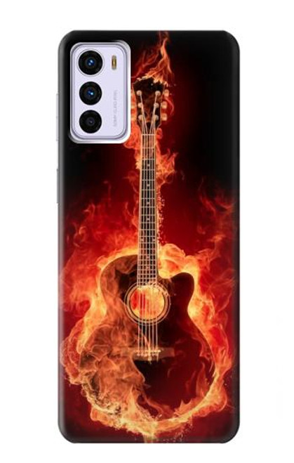 S0415 Fire Guitar Burn Funda Carcasa Case para Motorola Moto G42