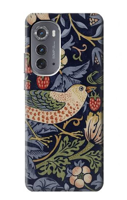 S3791 William Morris Strawberry Thief Fabric Funda Carcasa Case para Motorola Edge (2022)