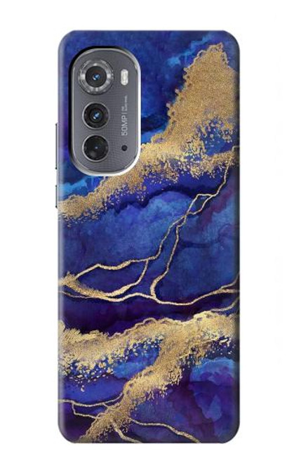 S3906 Navy Blue Purple Marble Funda Carcasa Case para Motorola Edge (2022)