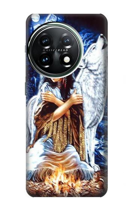 S0147 Grim Wolf Indian Girl Funda Carcasa Case para OnePlus 11