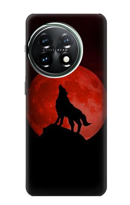 S2955 Wolf Howling Red Moon Funda Carcasa Case para OnePlus 11