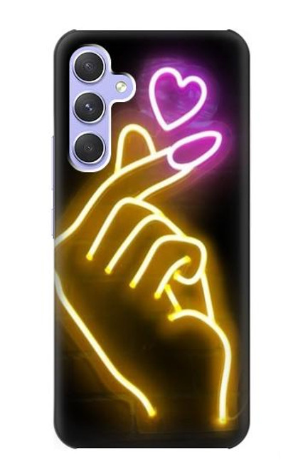 S3512 Cute Mini Heart Neon Graphic Funda Carcasa Case para Samsung Galaxy A54 5G