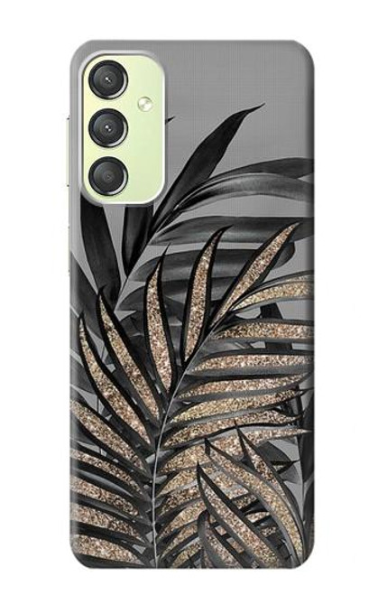 S3692 Gray Black Palm Leaves Funda Carcasa Case para Samsung Galaxy A24 4G