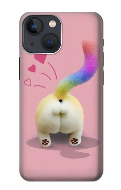 S3923 Cat Bottom Rainbow Tail Funda Carcasa Case para iPhone 14 Plus
