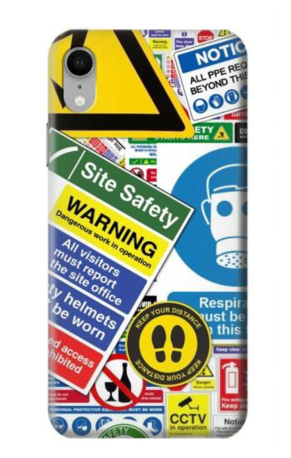 S3960 Safety Signs Sticker Collage Funda Carcasa Case para iPhone XR