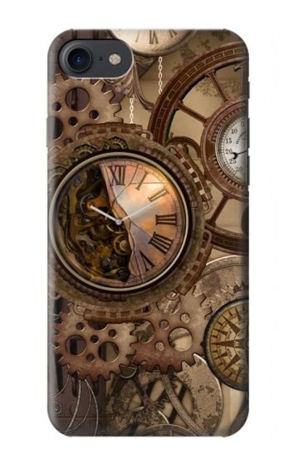 S3927 Compass Clock Gage Steampunk Funda Carcasa Case para iPhone 7, iPhone 8, iPhone SE (2020) (2022)