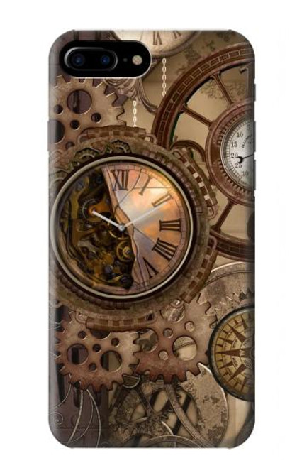 S3927 Compass Clock Gage Steampunk Funda Carcasa Case para iPhone 7 Plus, iPhone 8 Plus