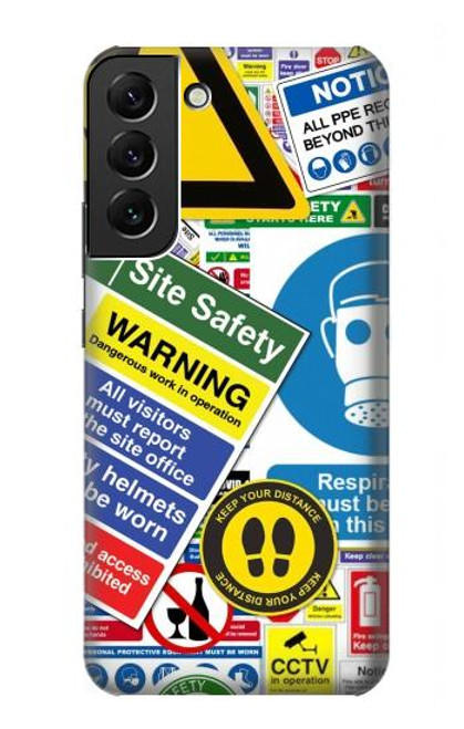 S3960 Safety Signs Sticker Collage Funda Carcasa Case para Samsung Galaxy S22 Plus