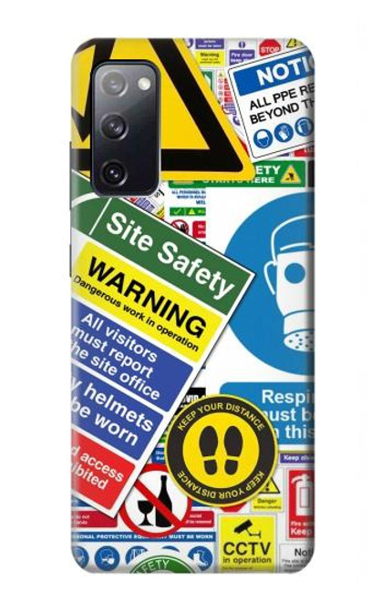 S3960 Safety Signs Sticker Collage Funda Carcasa Case para Samsung Galaxy S20 FE