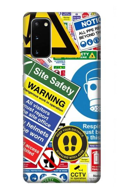 S3960 Safety Signs Sticker Collage Funda Carcasa Case para Samsung Galaxy S20