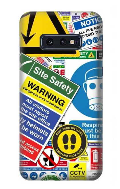 S3960 Safety Signs Sticker Collage Funda Carcasa Case para Samsung Galaxy S10e