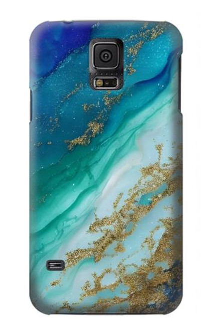 S3920 Abstract Ocean Blue Color Mixed Emerald Funda Carcasa Case para Samsung Galaxy S5