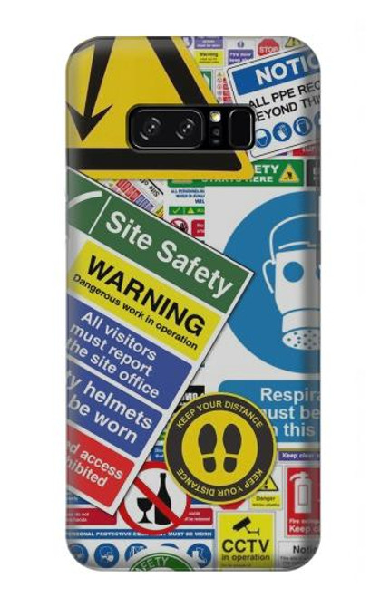 S3960 Safety Signs Sticker Collage Funda Carcasa Case para Note 8 Samsung Galaxy Note8