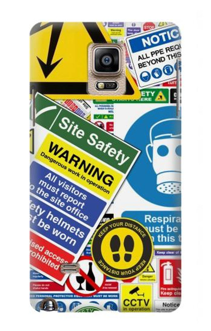 S3960 Safety Signs Sticker Collage Funda Carcasa Case para Samsung Galaxy Note 4